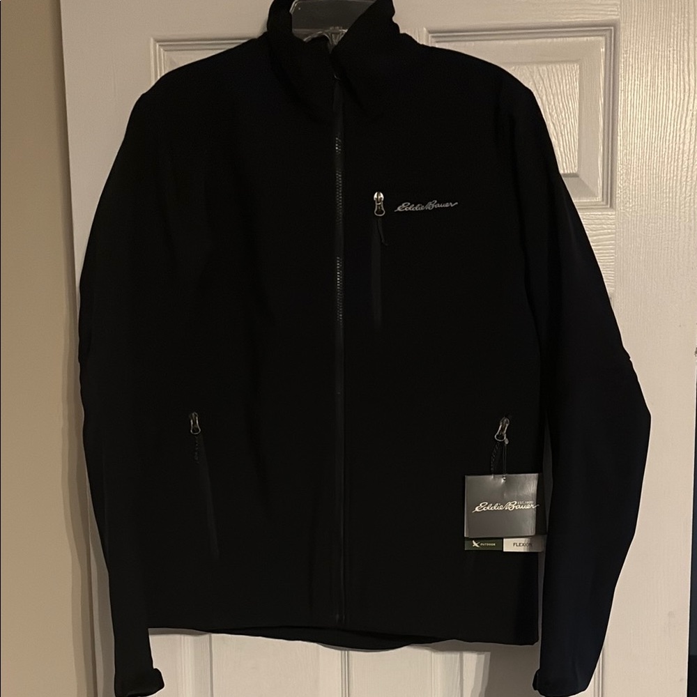 NWT Eddie Bauer Men's Black Jacket with grey fleece inside
